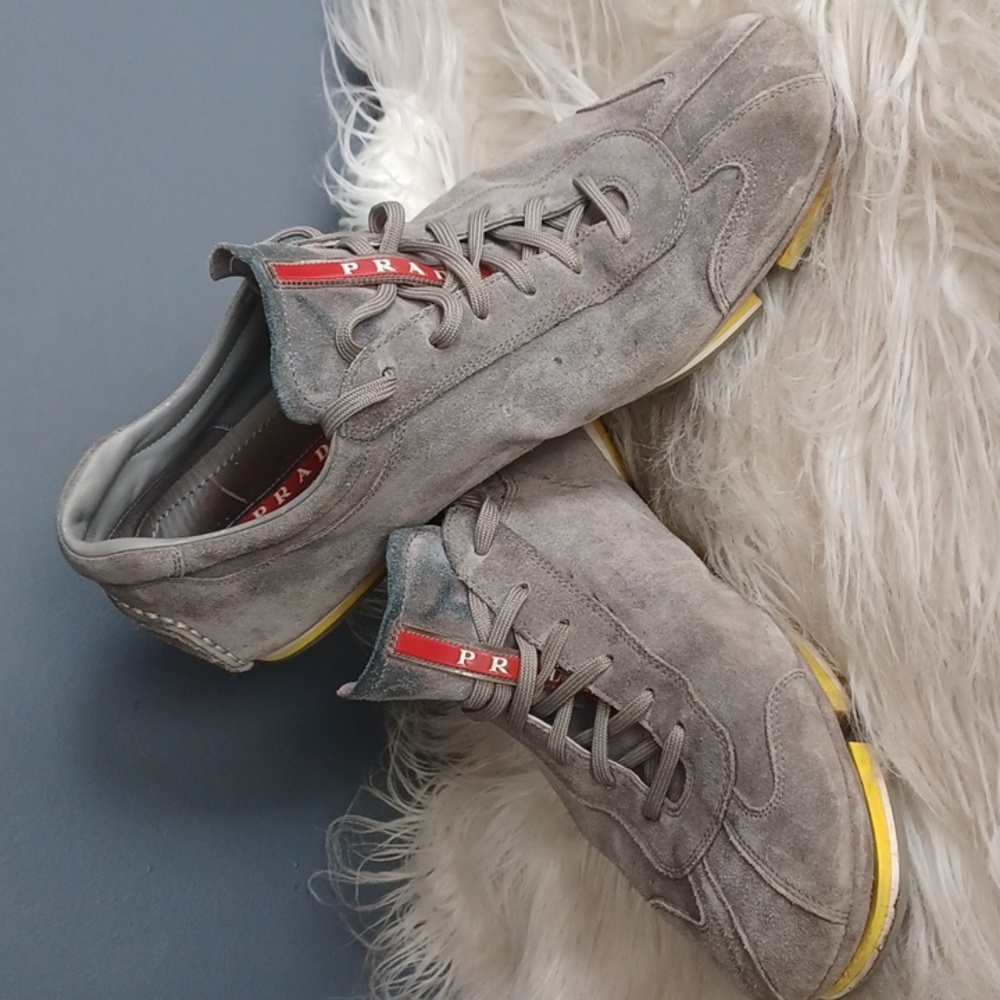 Prada Men's Suede Sneakers - Picture 16 of 16